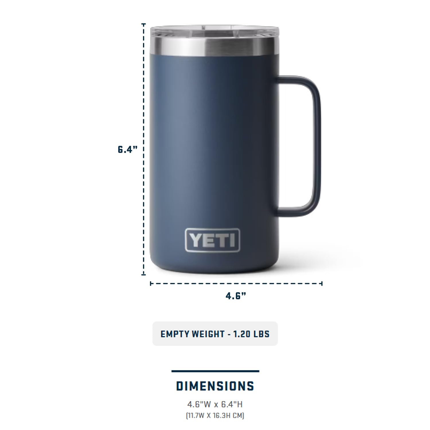 YETI Rambler 24 oz Mug with sturdy handle for a secure grip