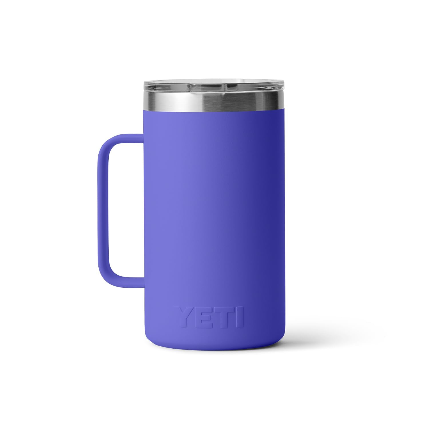 YETI Rambler 24 oz mug; BPA-free and dishwasher safe for easy cleaning.