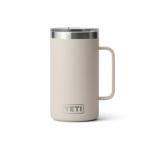 YETI Rambler 24 oz mug No Sweat design keeps hands dry.