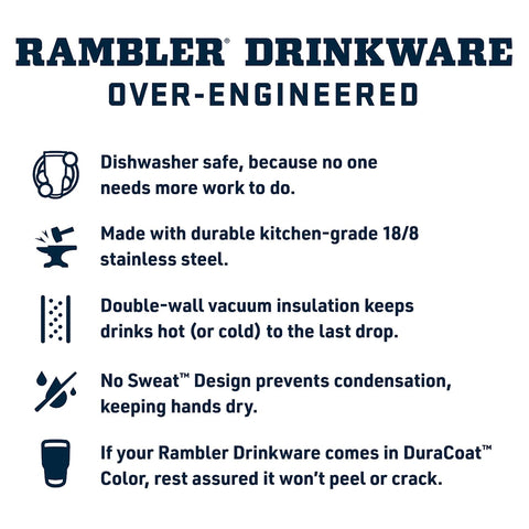 YETI Rambler 25 oz is dishwasher-safe for easy cleaning after adventures.