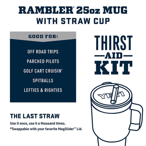 YETI Rambler 25 oz stainless-steel construction withstands daily wear and drops.