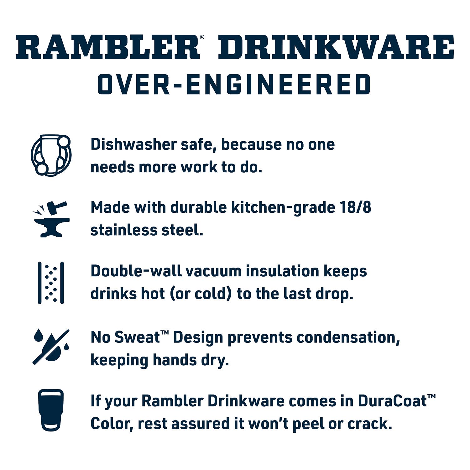 Stainless steel exterior resists punctures and rust on the YETI Rambler 26 oz