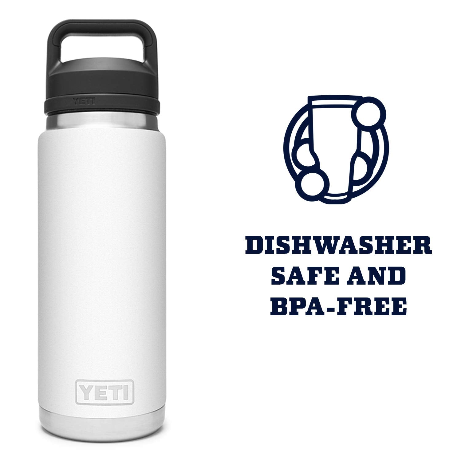 YETI Rambler 26 oz bottle 18-8 stainless steel resists punctures and rust