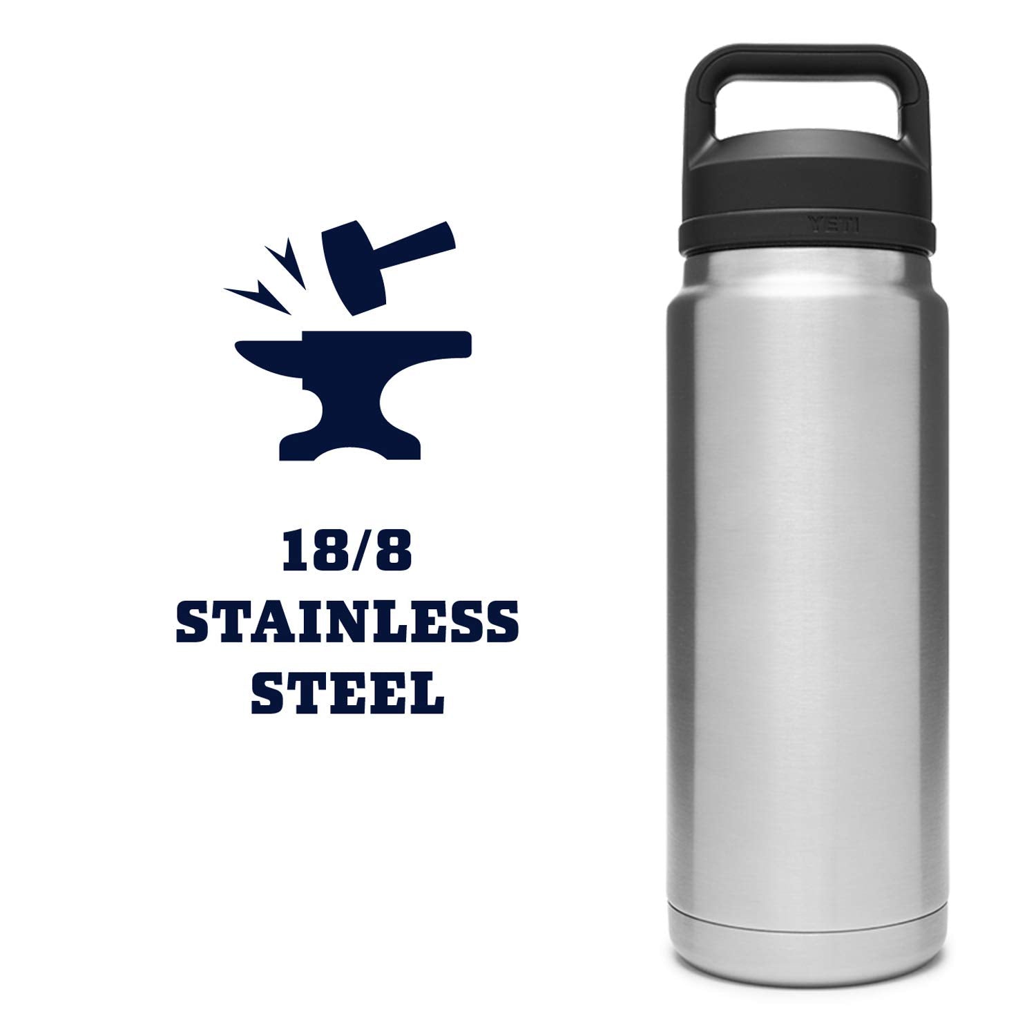 YETI Rambler 26 oz bottle offers fast sipping with Chug Cap