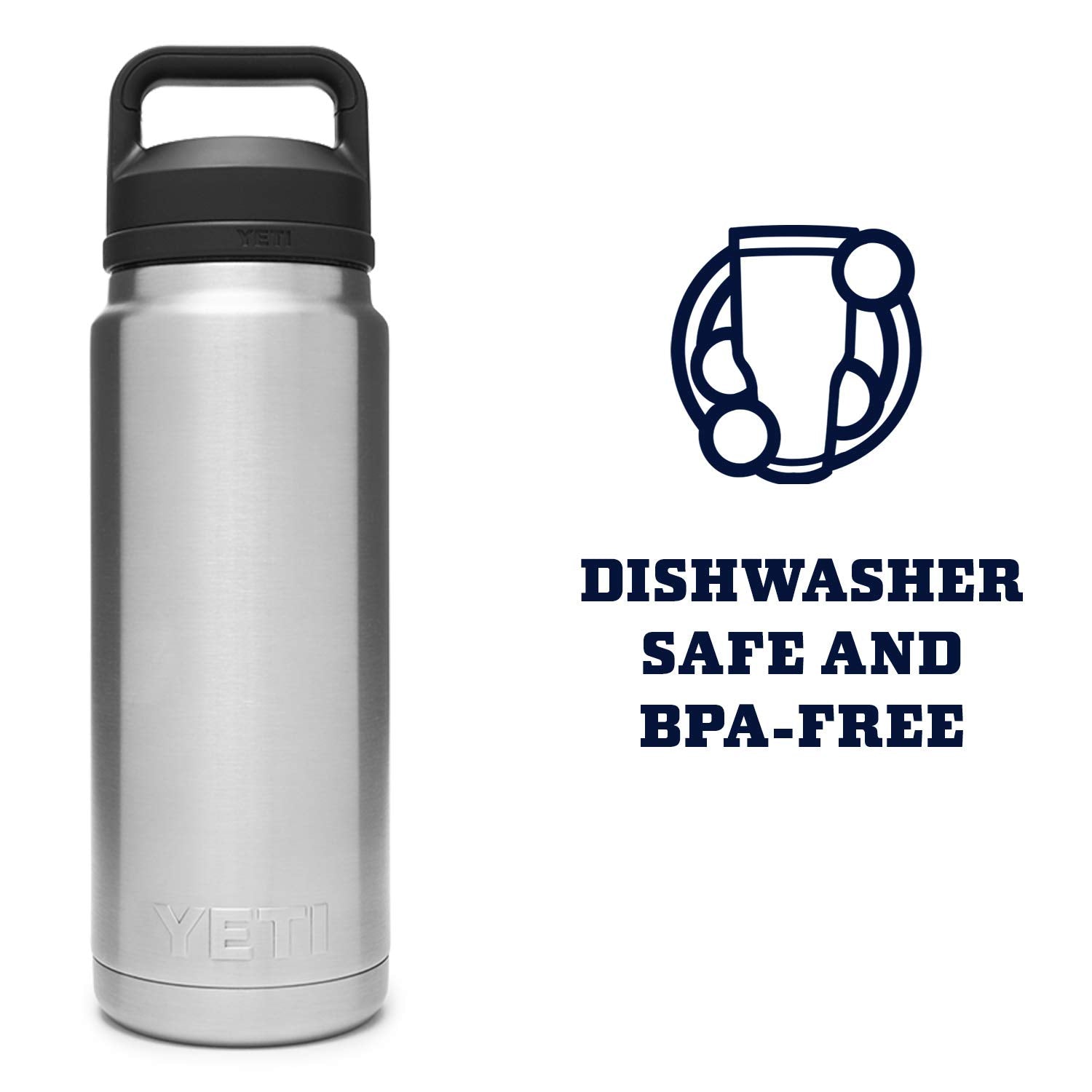 YETI Rambler 26 oz bottle stands 10.5 inches tall