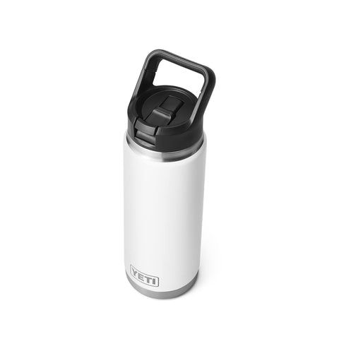 YETI Rambler 26 oz bottle with straw cap ideal for on-the-go hydration.