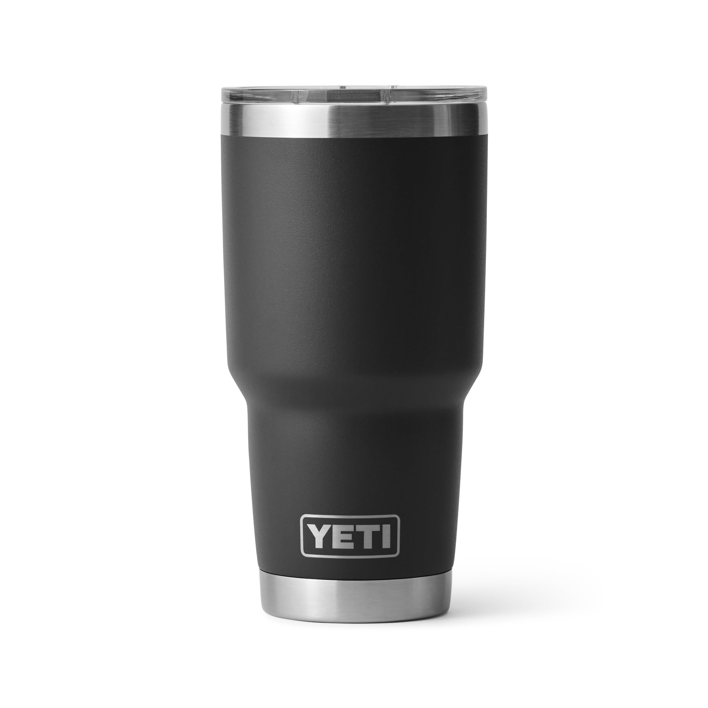 YETI Rambler 30oz black stainless steel with MagSlider lid, secure spill-resistant design.