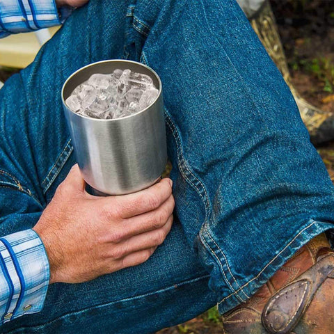 YETI Rambler stands 7 5/8 inches high with a 4-inch lip diameter.