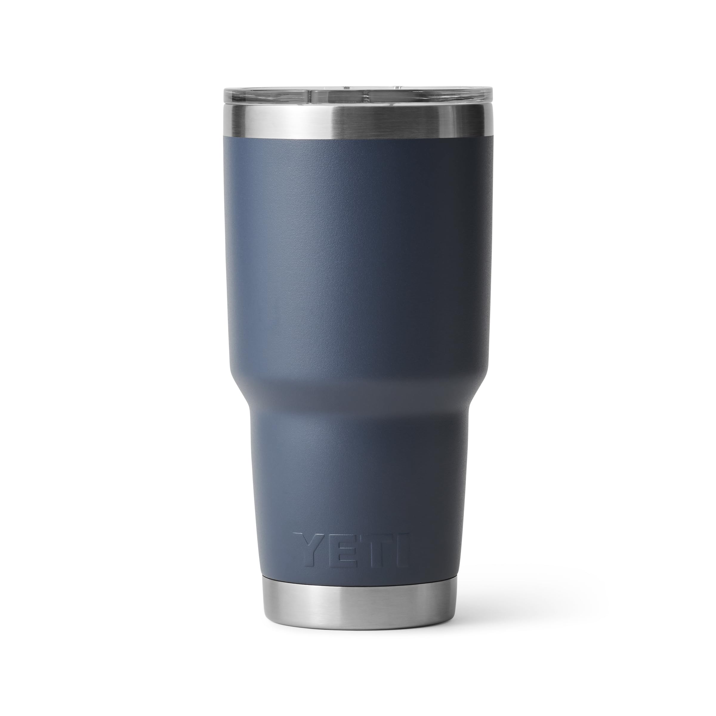 YETI Rambler 30 oz navy held during outdoor hike for sipping on the go