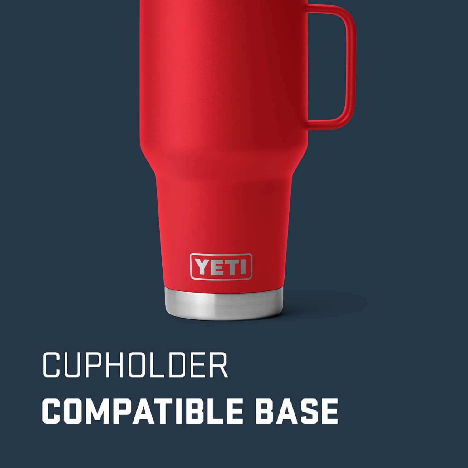 YETI Rambler 30 oz travel mug 360-degree welded handle offers a firm grip during travel