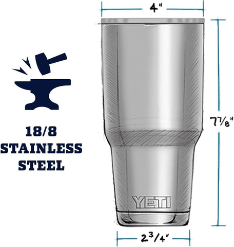 YETI Rambler 30 oz with MagSlider lid shown for secure snap-close operation.
