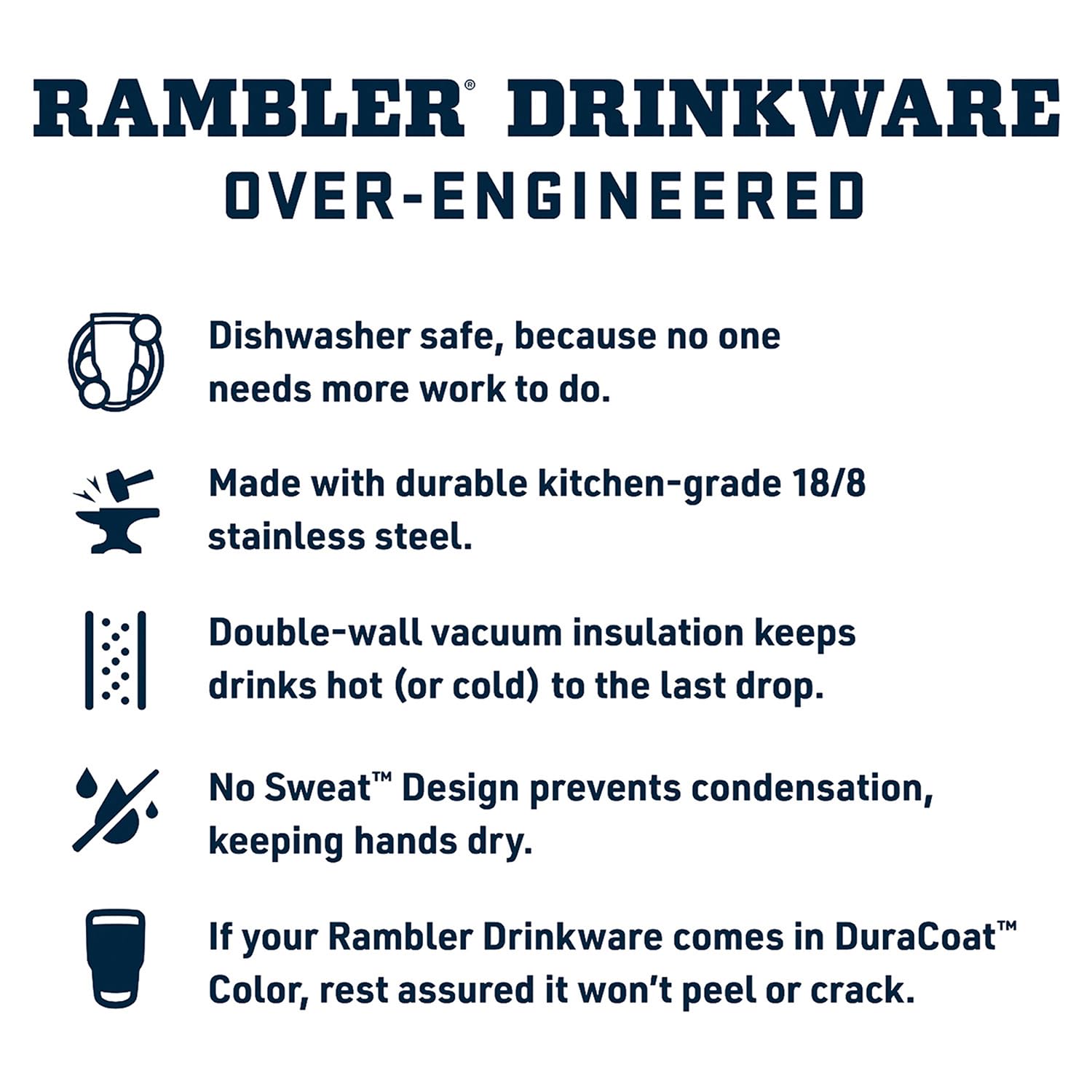 YETI Rambler 35 oz 18/8 stainless steel resists dents