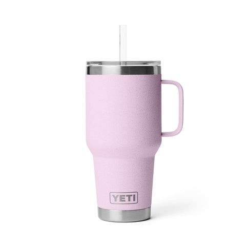 YETI Rambler 35 oz fits most car cup holders for travel.