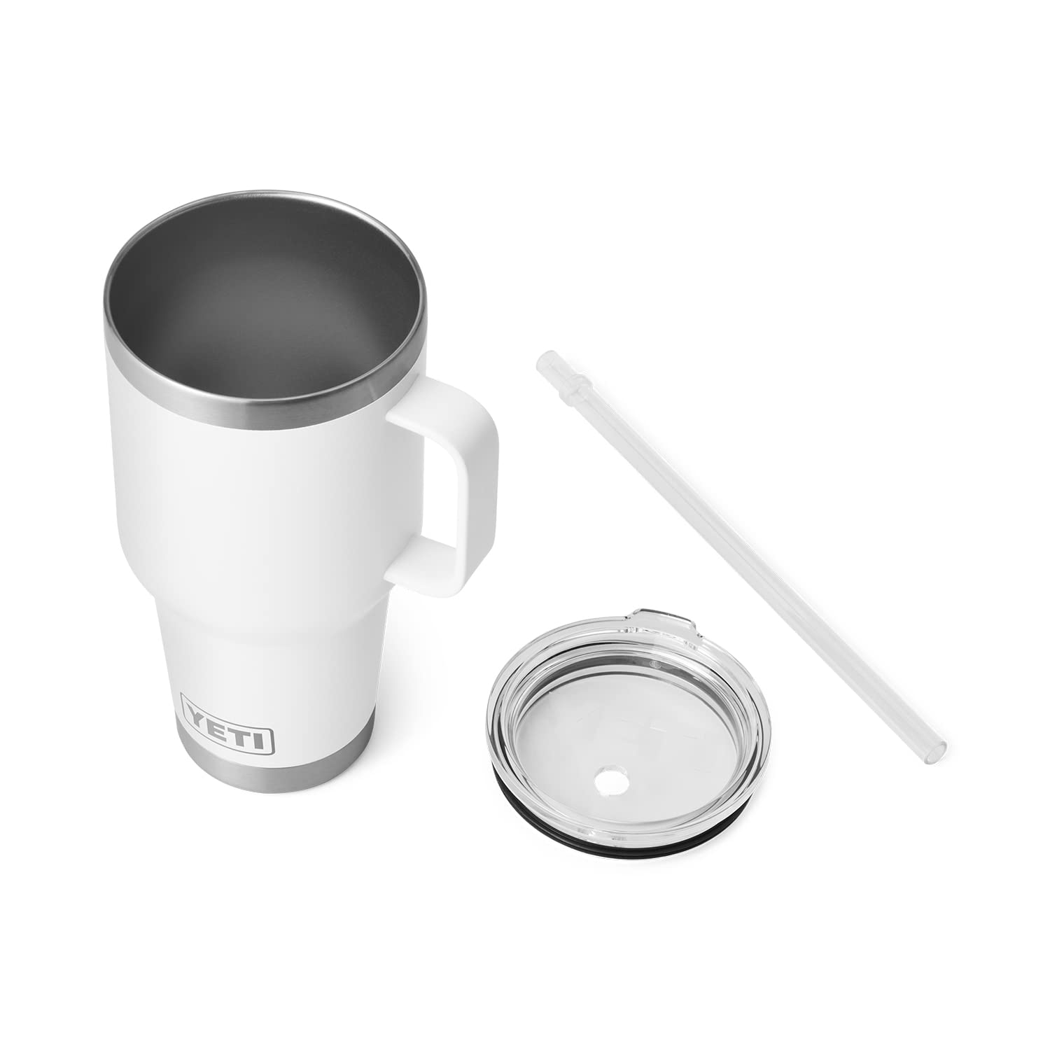 YETI Rambler straw lid with stopper keeps straw secure.