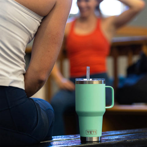 YETI Rambler 35 oz with double-wall insulation keeps drinks cold