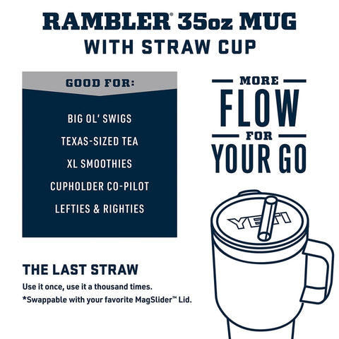 YETI Rambler 35 oz no-sweat design keeps hands dry