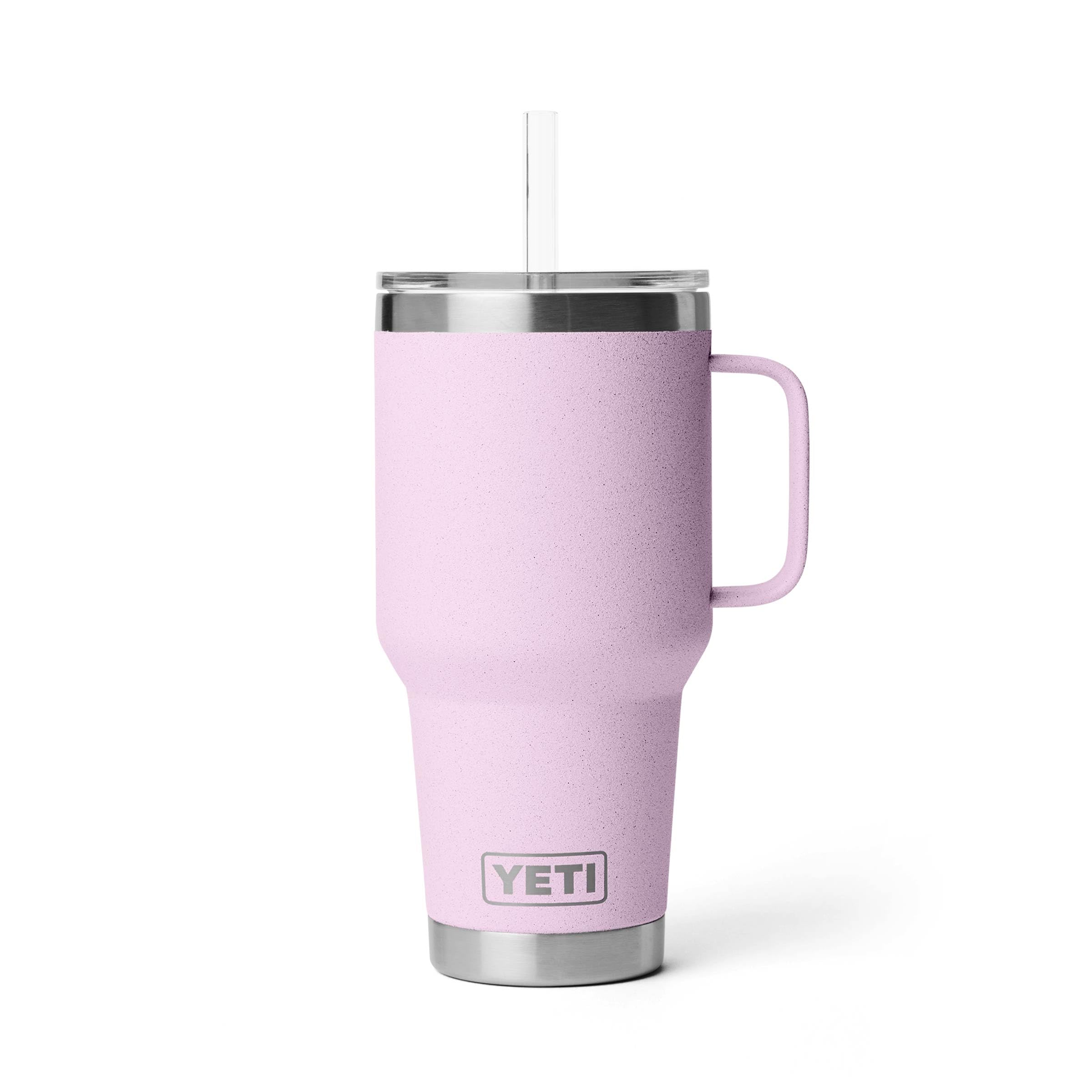 YETI Rambler 35 oz tumbler with handle and straw lid for easy carry on the go.