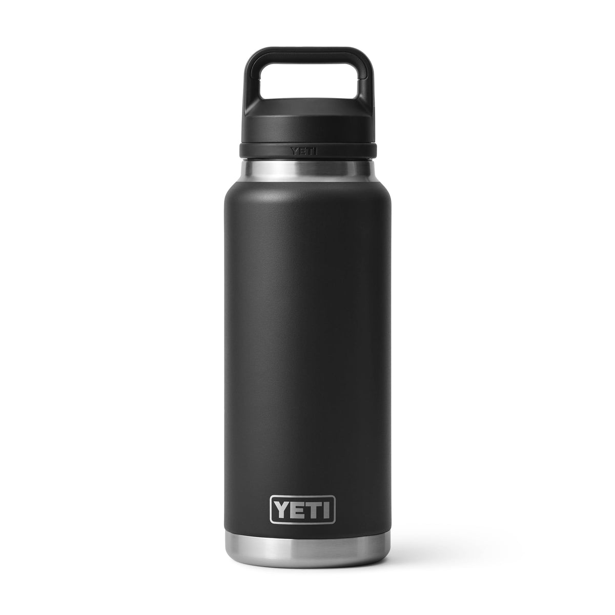 YETI Rambler 36 oz bottle with Chug Cap for quick, easy sipping during workouts.