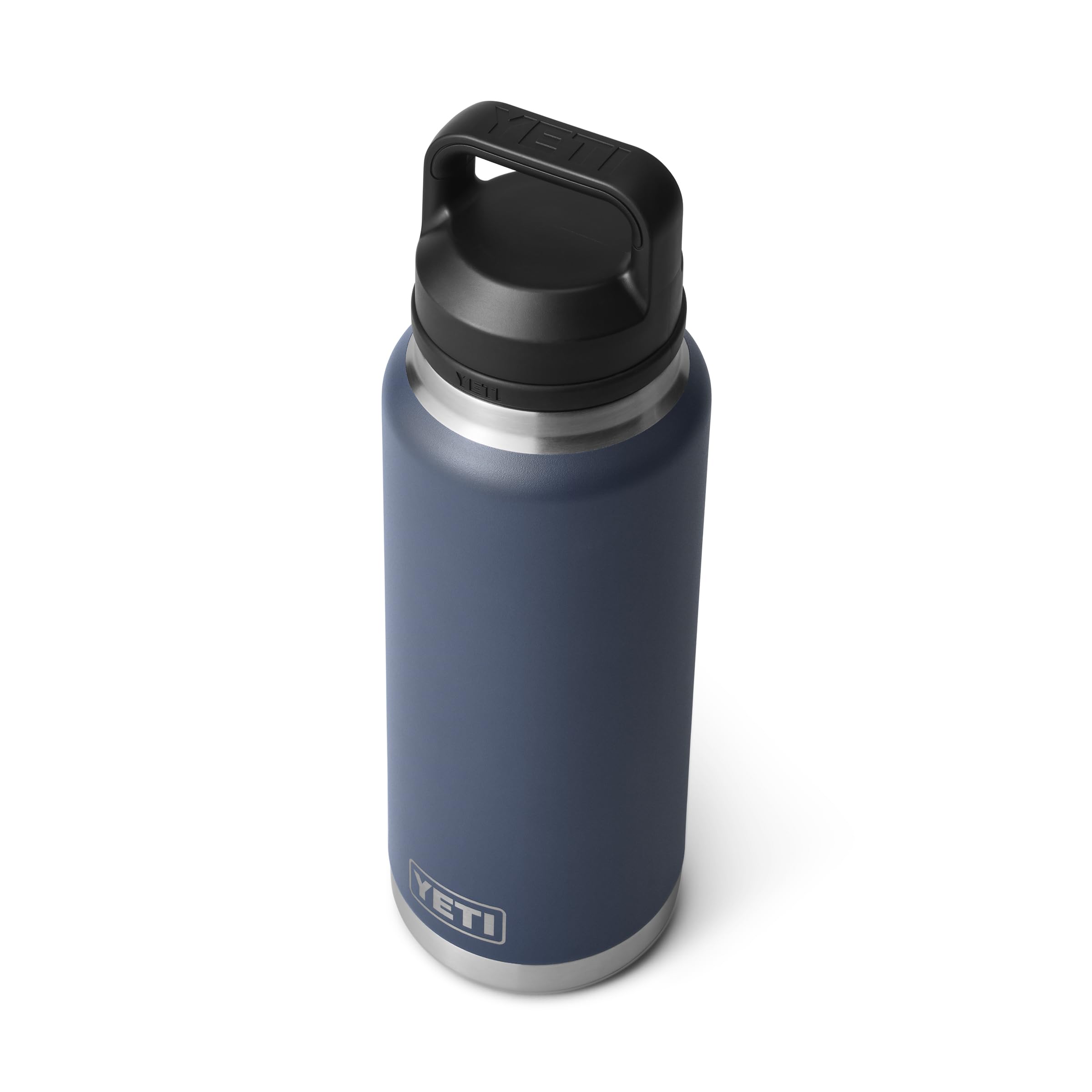 YETI Rambler 36 oz Navy bottle on a desk for daily hydration.