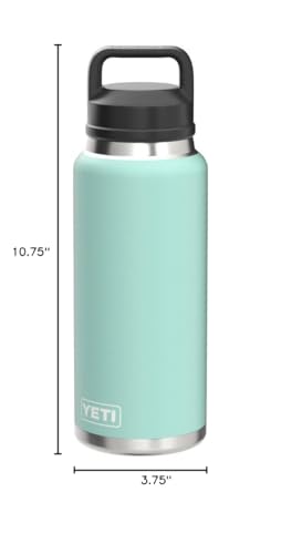 YETI Rambler 36 oz bottle, seafoam, ergonomic silhouette for grip