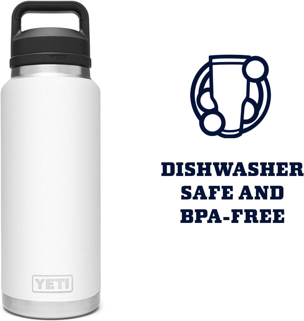 YETI Rambler 36 oz bottle with TripleHaul handle for a comfortable grip.