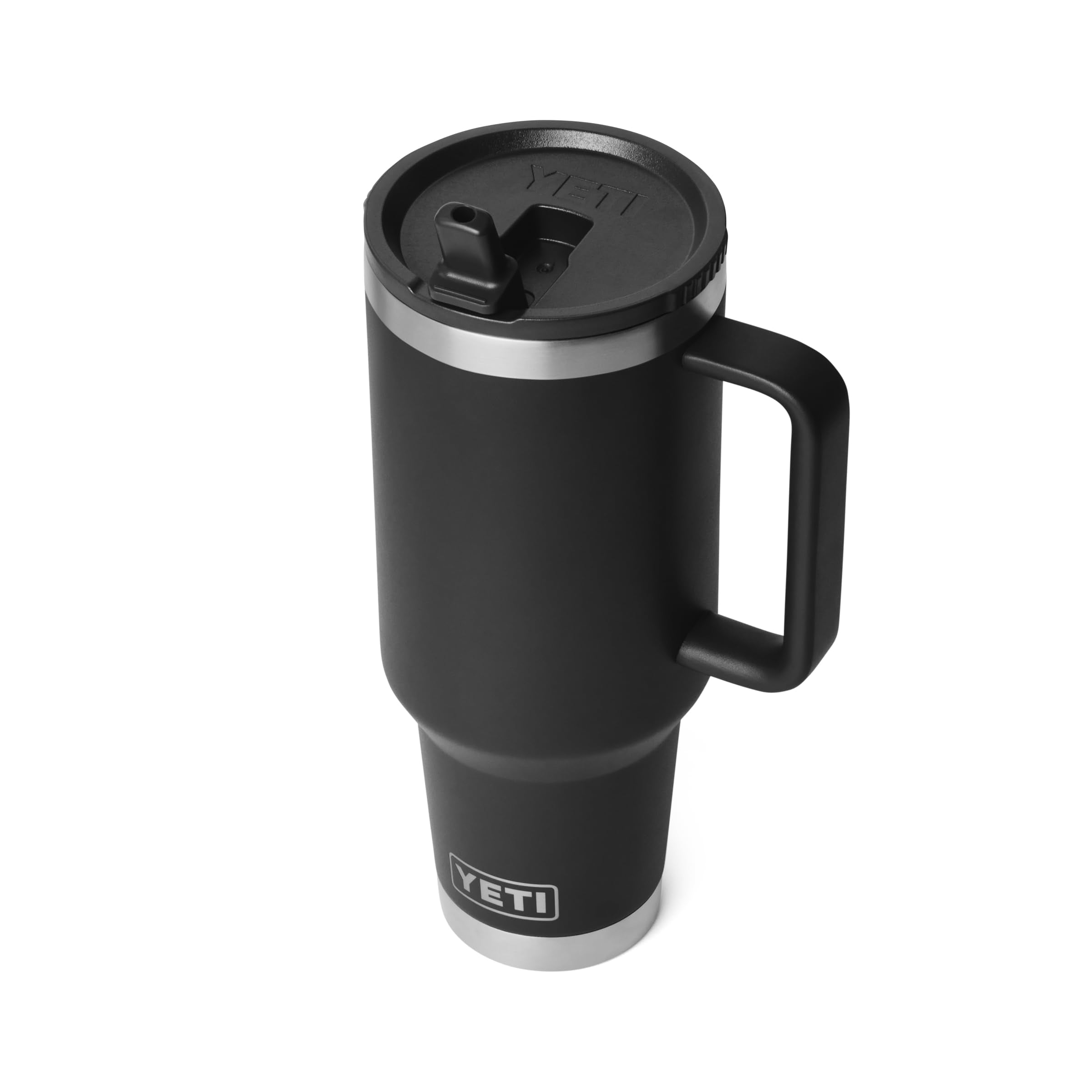 Dishwasher-safe YETI Rambler 40 oz mug and lid for quick cleaning after busy days.