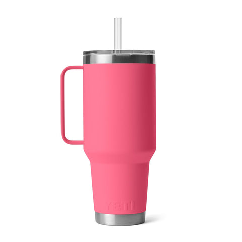 No-sweat exterior of the YETI Rambler 42oz Tropical Pink.