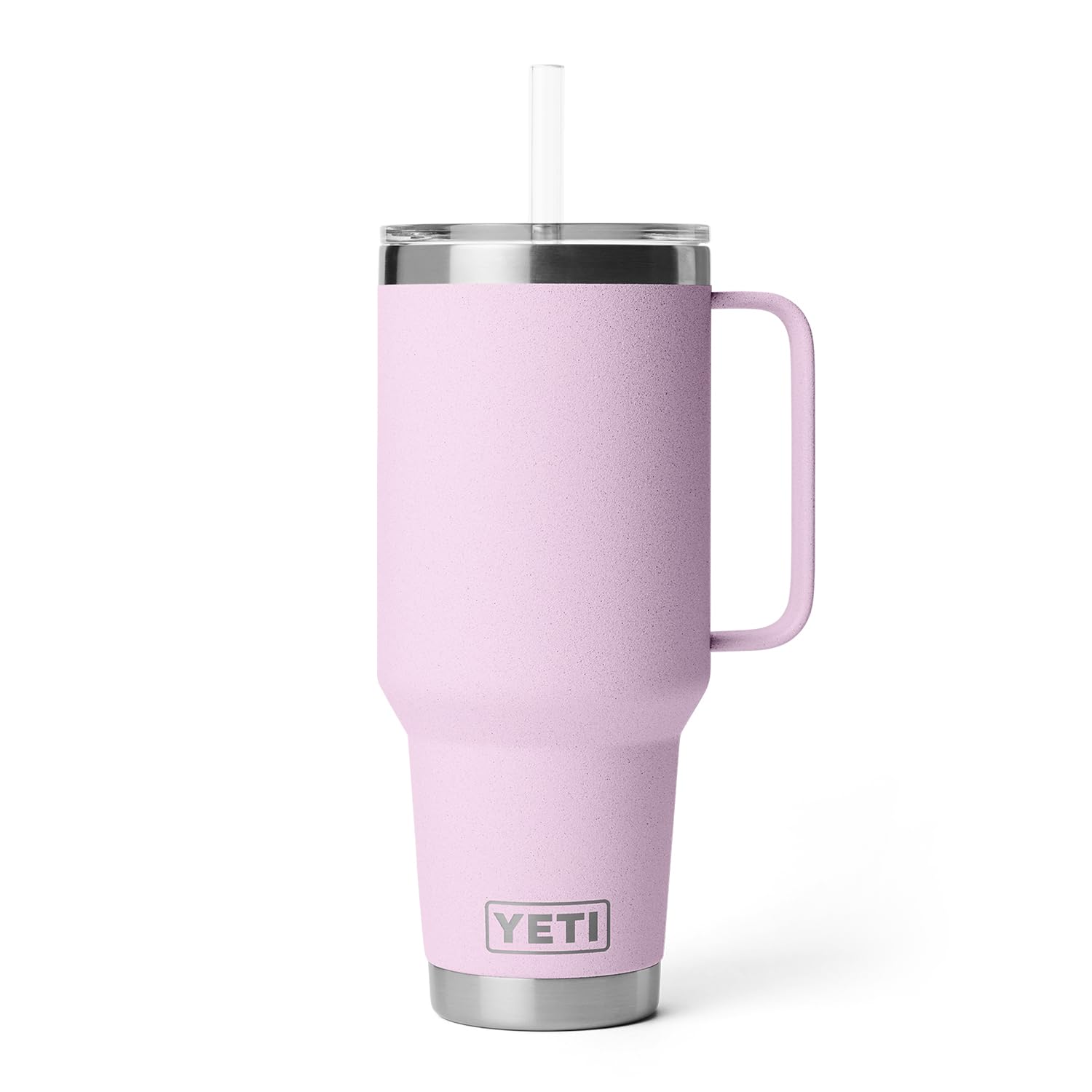Close-up of YETI Rambler 42 oz double-wall insulation keeping drinks cold longer.