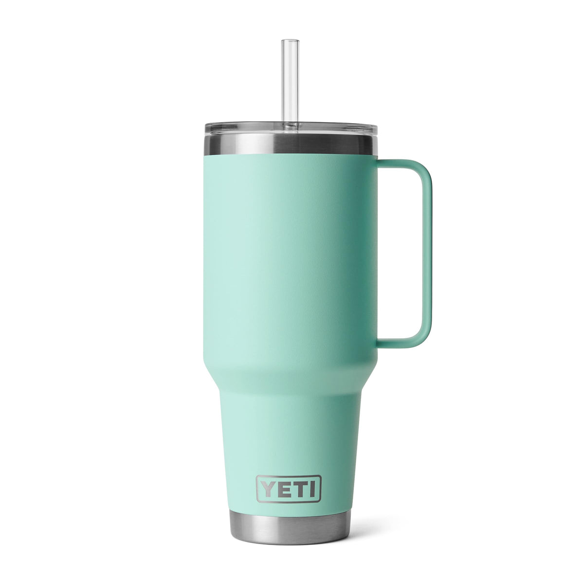 YETI Rambler 42 oz with handle for easy carrying on hikes and commutes.
