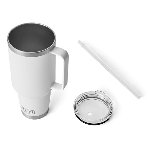 YETI Rambler straw lid with stopper keeps the straw secure on the go.