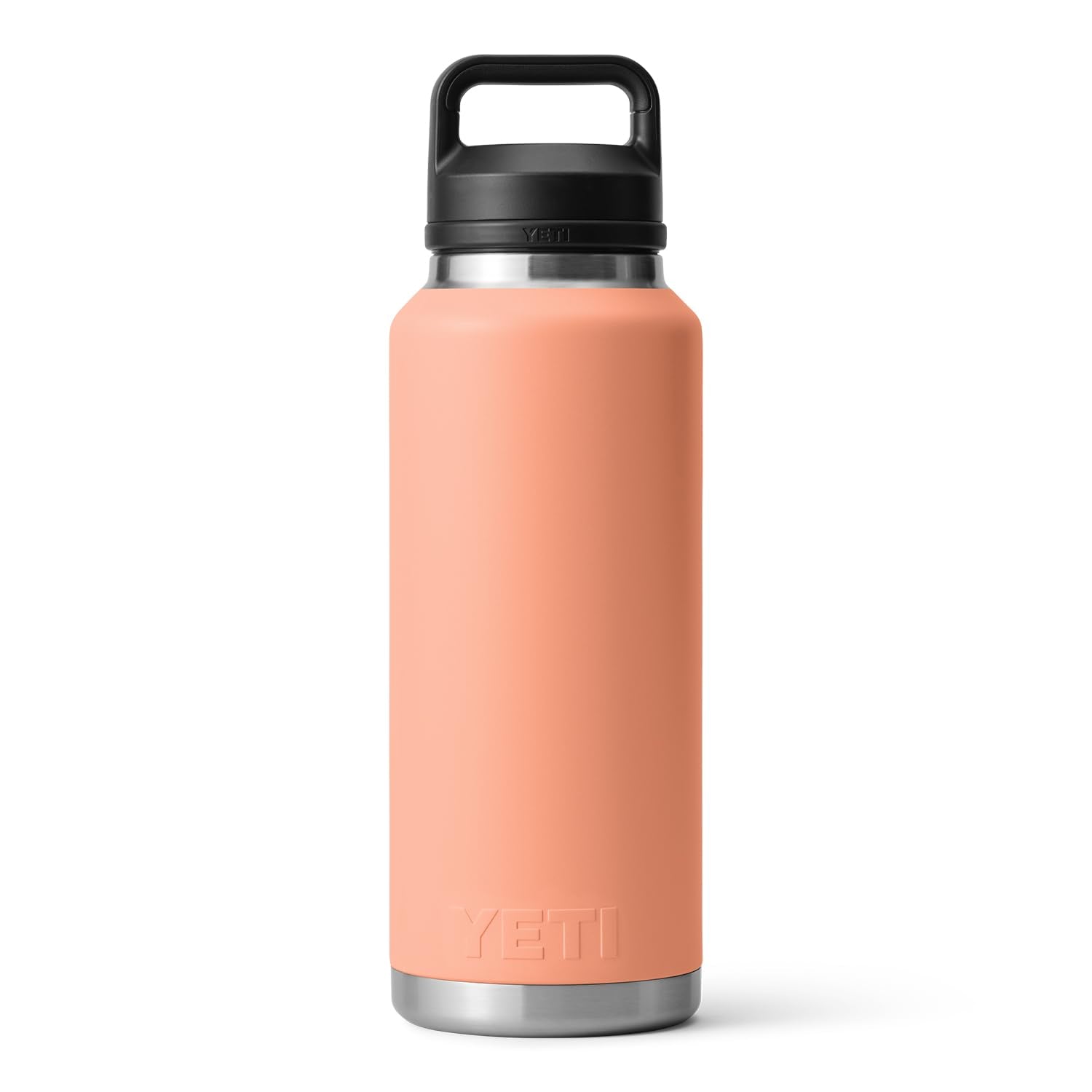 YETI Rambler 46oz bottle in outdoor use showcases rugged stainless body
