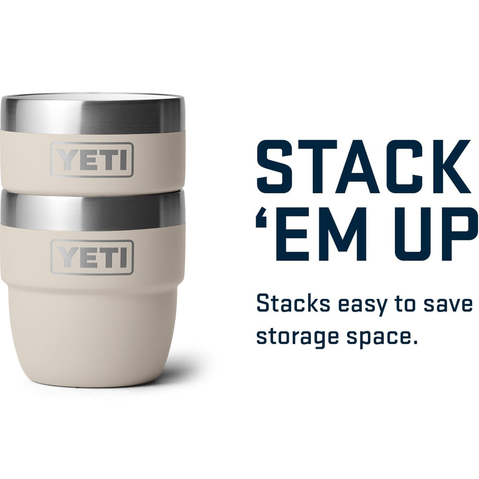 YETI Rambler 4 oz Cup Cape Taupe cap close-up shows durable finish