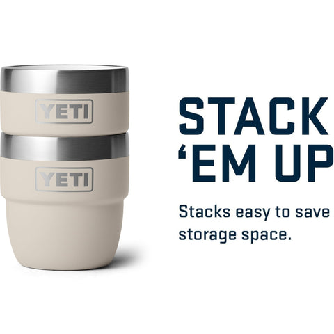 YETI Rambler 4 oz Cup Cape Taupe cap close-up shows durable finish