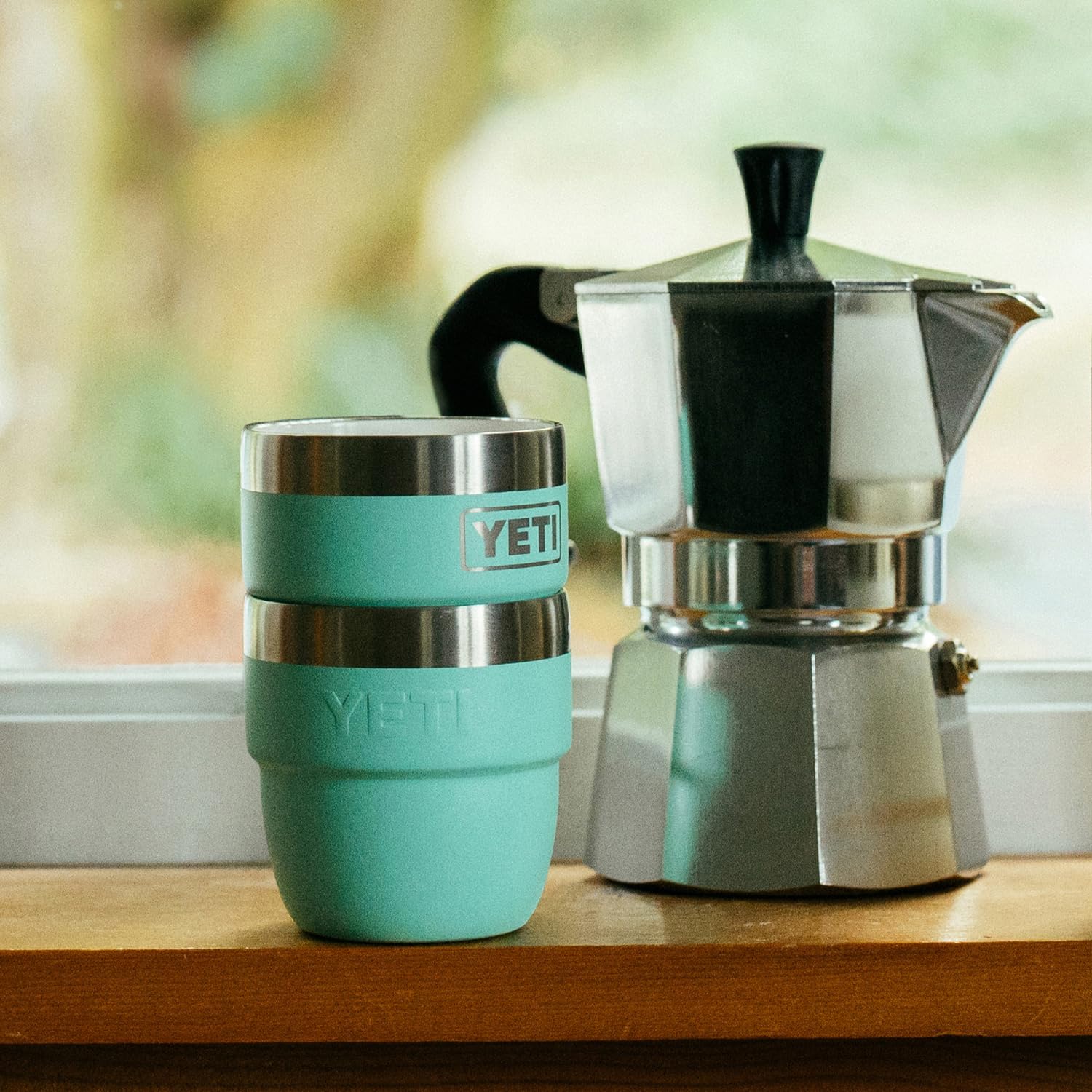 YETI Rambler 4 oz cup keeps beverages at temperature.