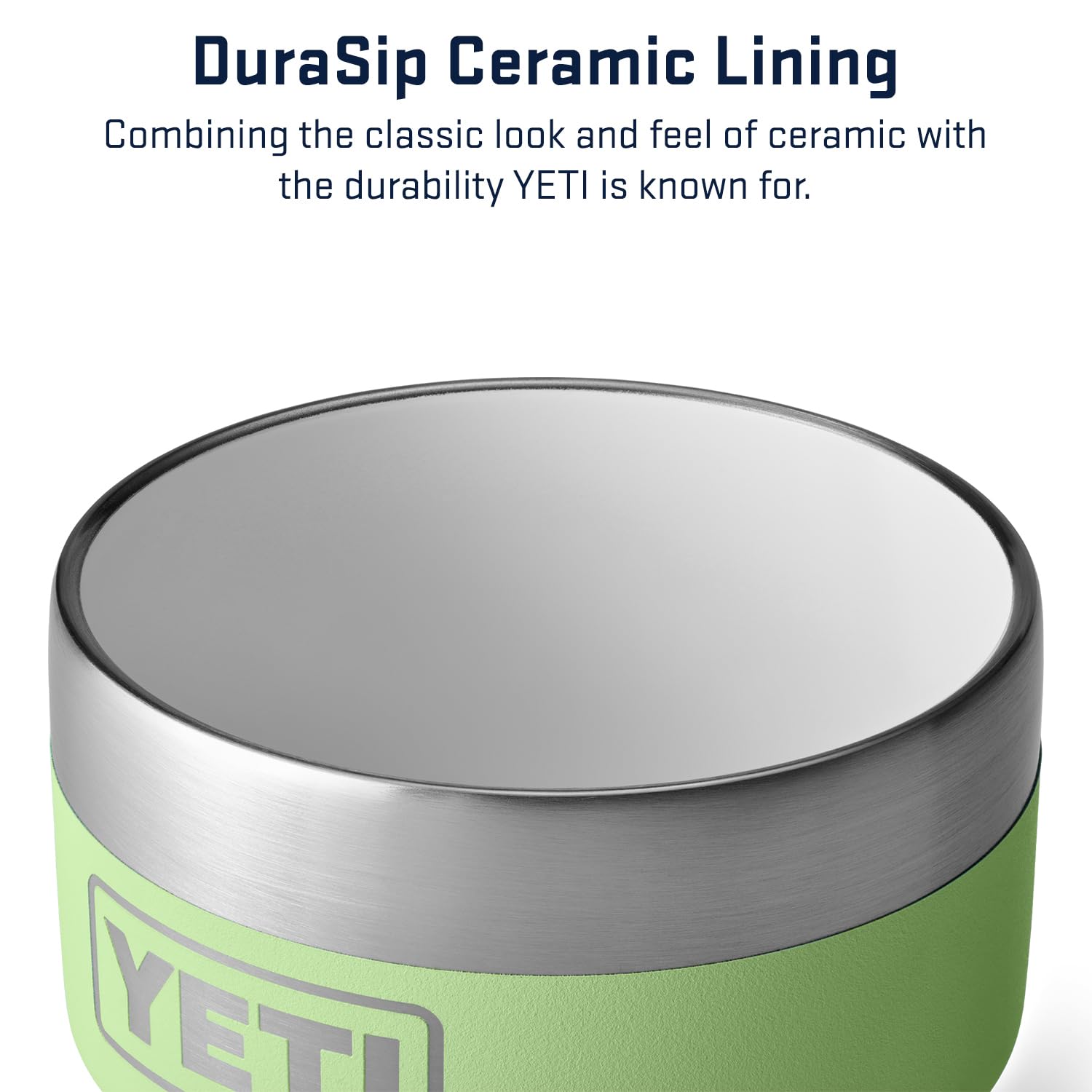 Stacked YETI Rambler 4 oz cups showing compact design for small spaces.