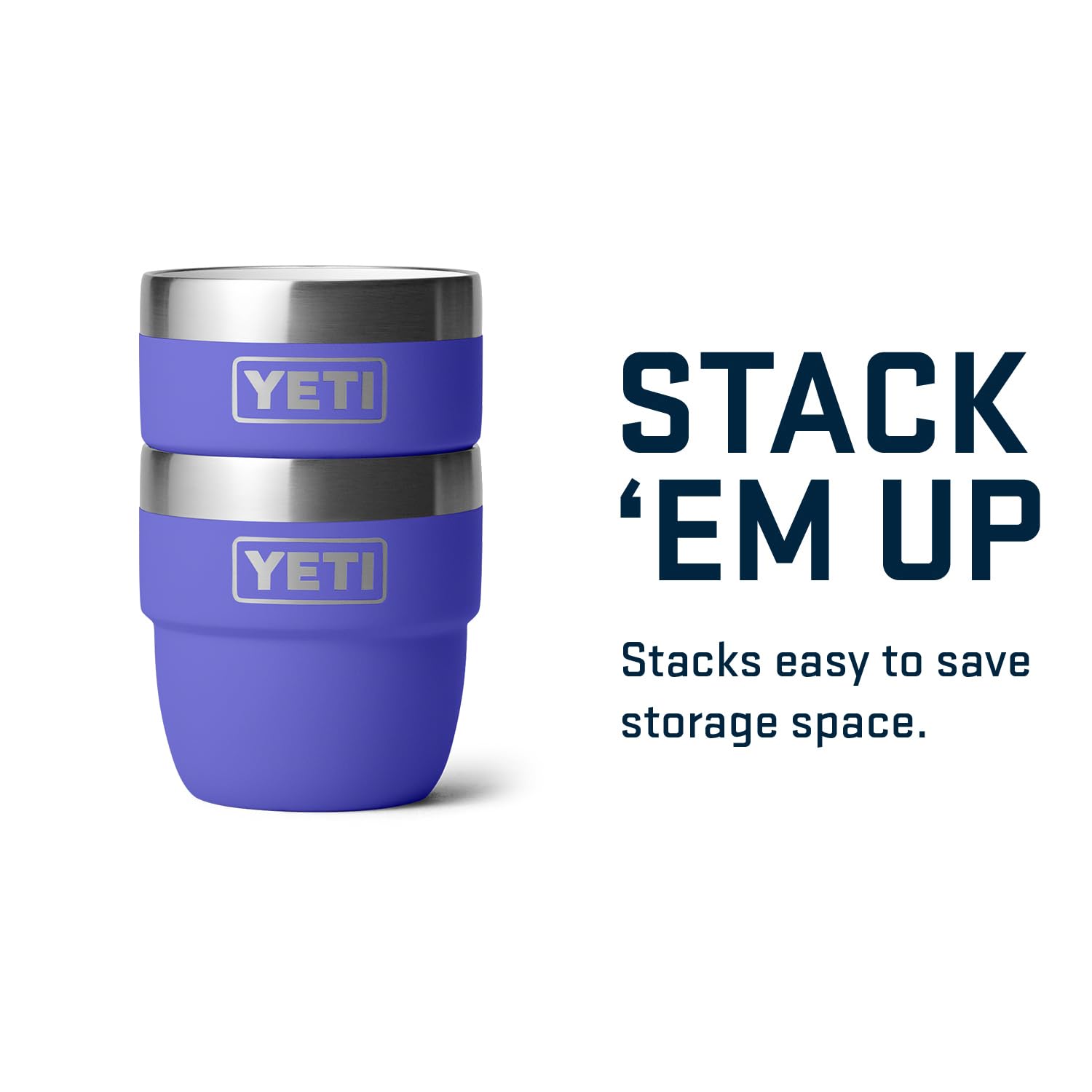 YETI Rambler Ultramarine Violet cup, compactness for travel.