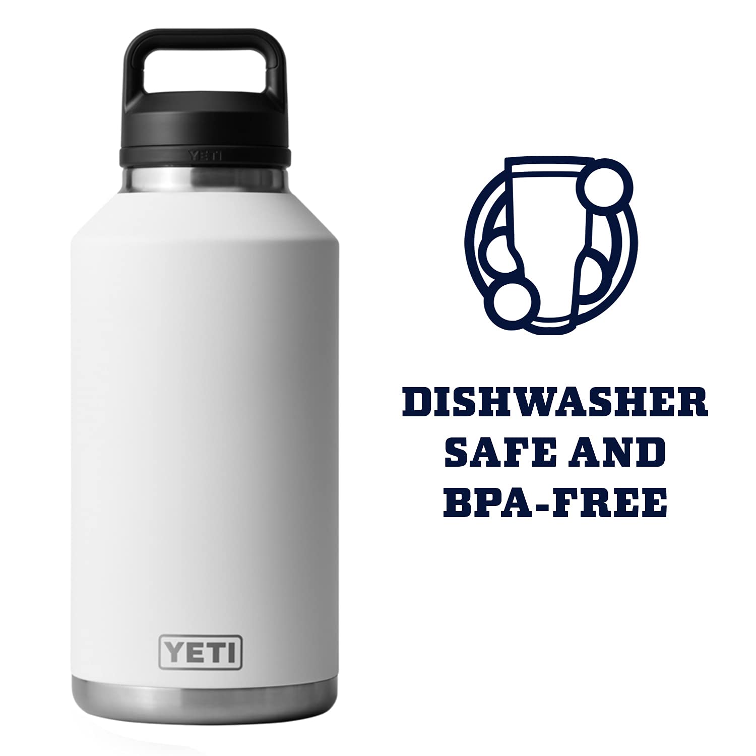 YETI Rambler 64 oz bottle with leakproof design for secure travel.