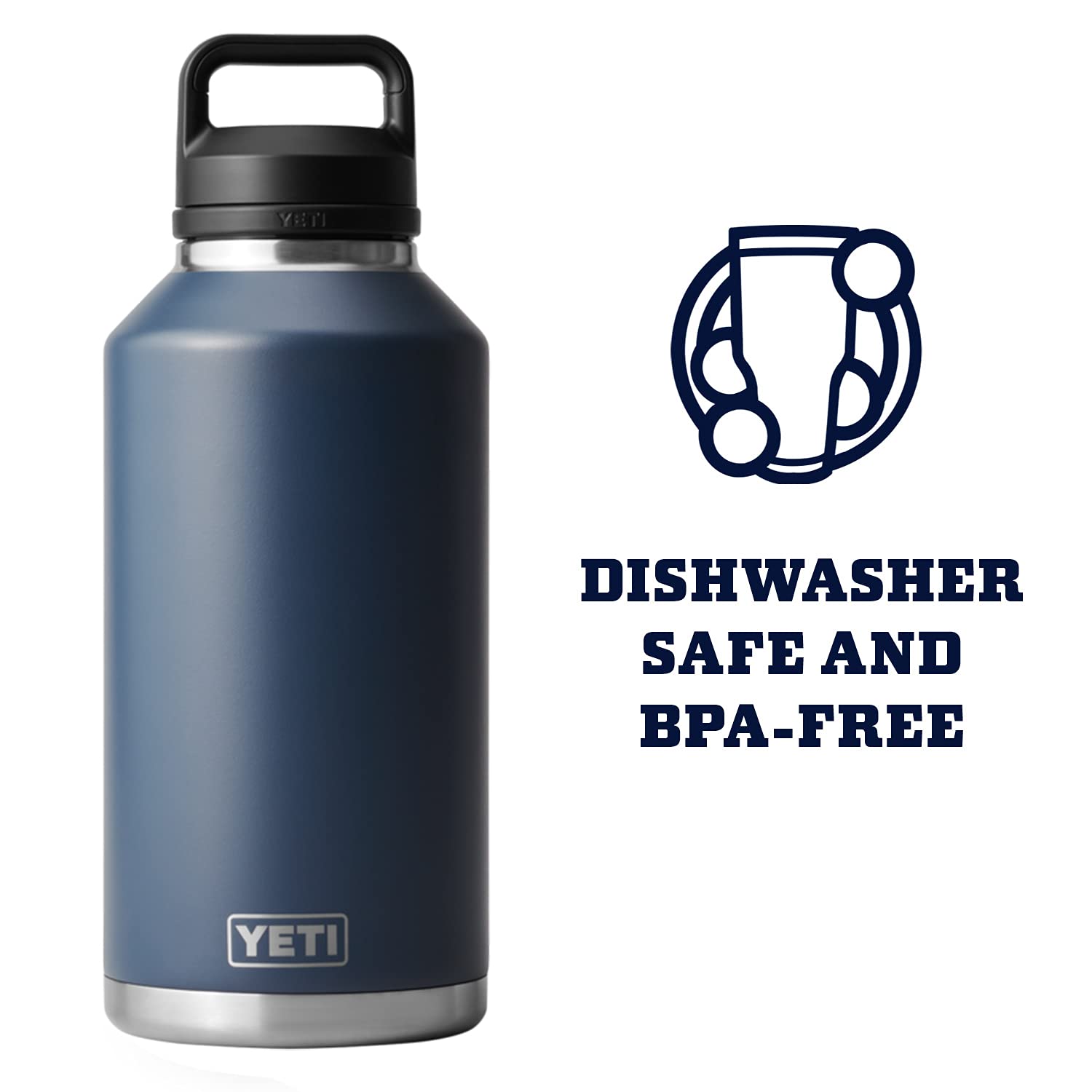 YETI Rambler 64 oz bottle leakproof design prevents spills during travel.