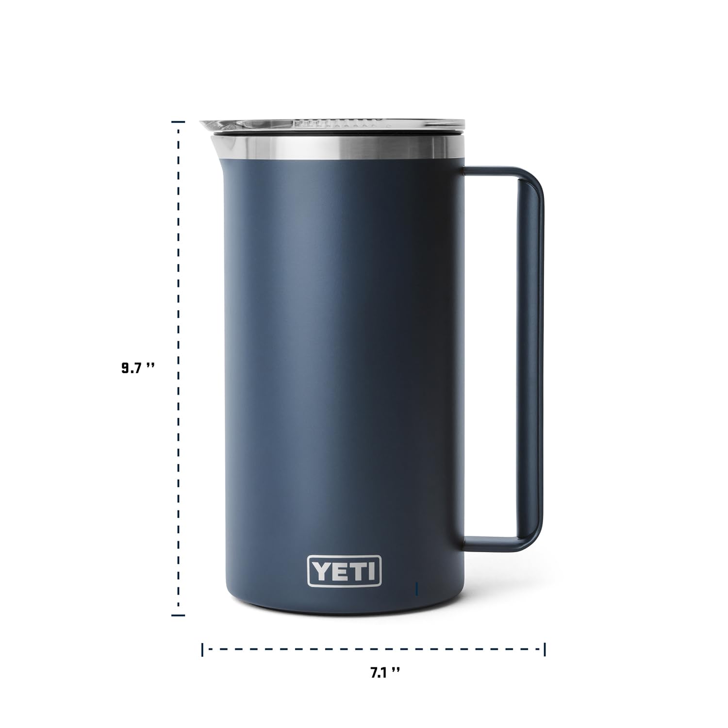 Cross-section view highlights double-wall vacuum insulation inside the Rambler pitcher.