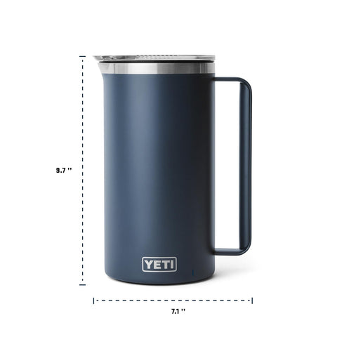 Cross-section view highlights double-wall vacuum insulation inside the Rambler pitcher.