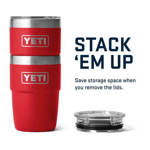 YETI Rambler 8oz Stackable Cup made of 18-8 stainless steel for durability