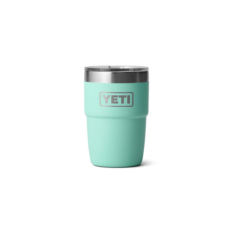 YETI Rambler 8 oz seafoam cup with MagSlider lid for spill-aware travel and controlled pouring.