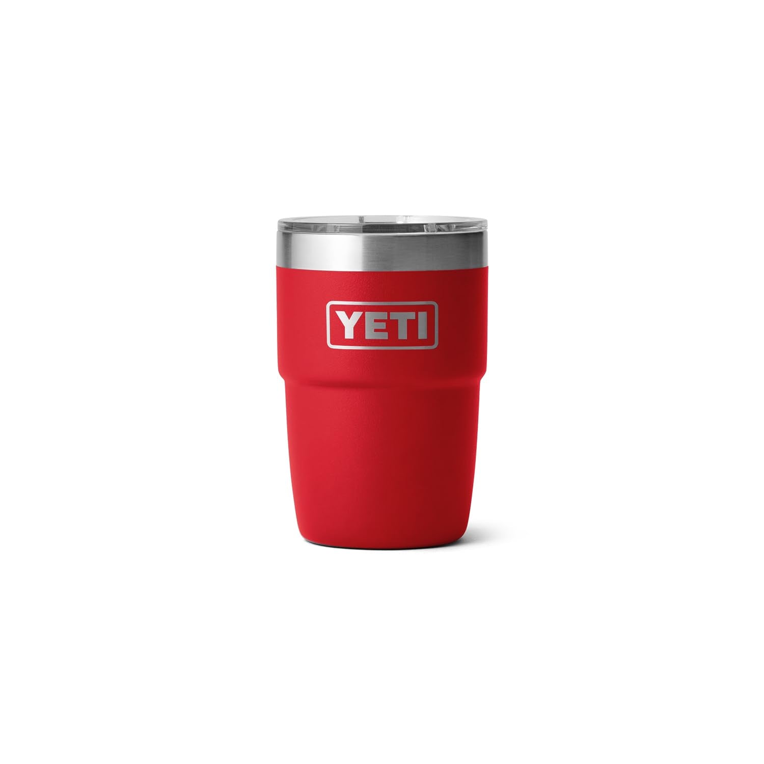 YETI Rambler 8oz Stackable Cup Rescue Red finish on sturdy stainless steel