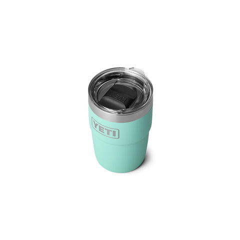 YETI Rambler 8 oz seafoam cup with stackable design for space-saving storage.