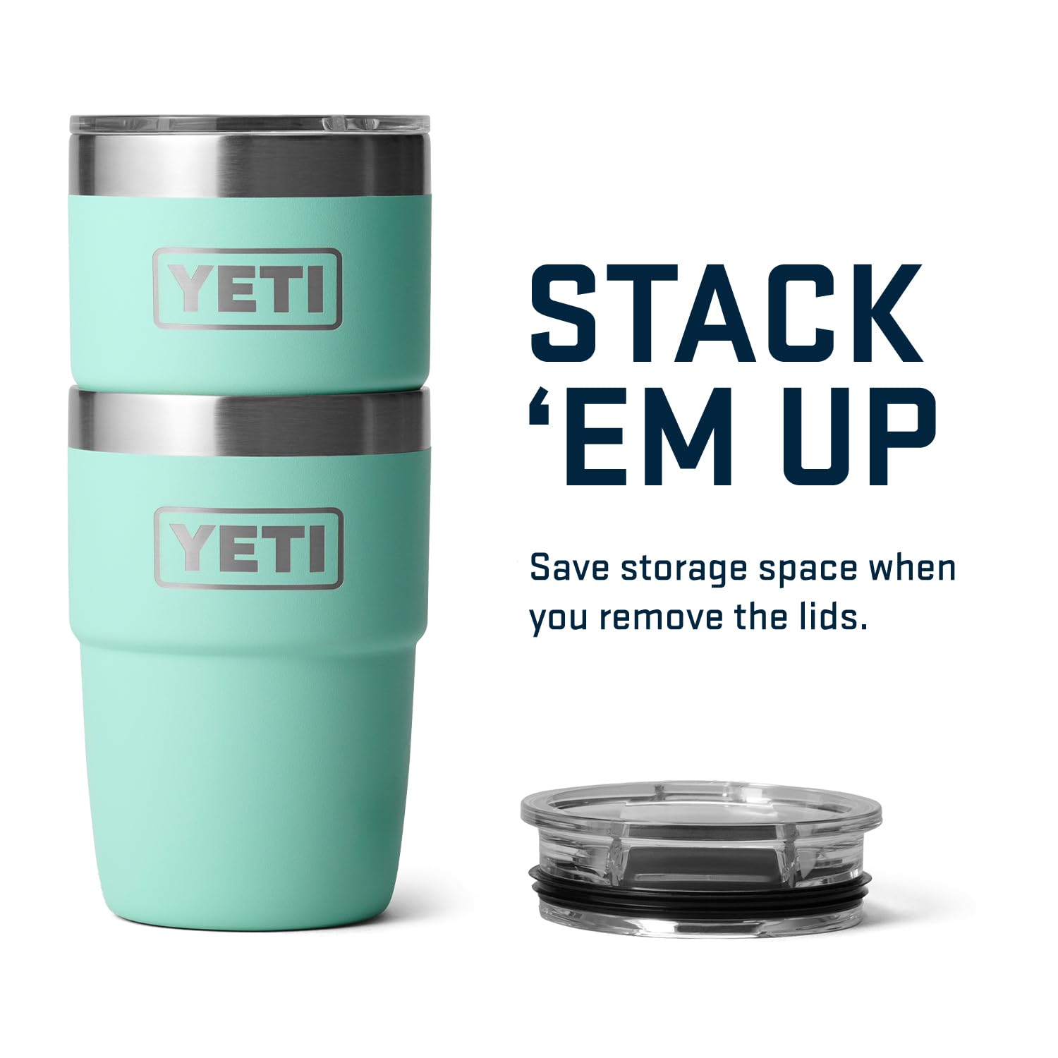 YETI Rambler 8 oz seafoam, stainless steel construction for lasting durability.