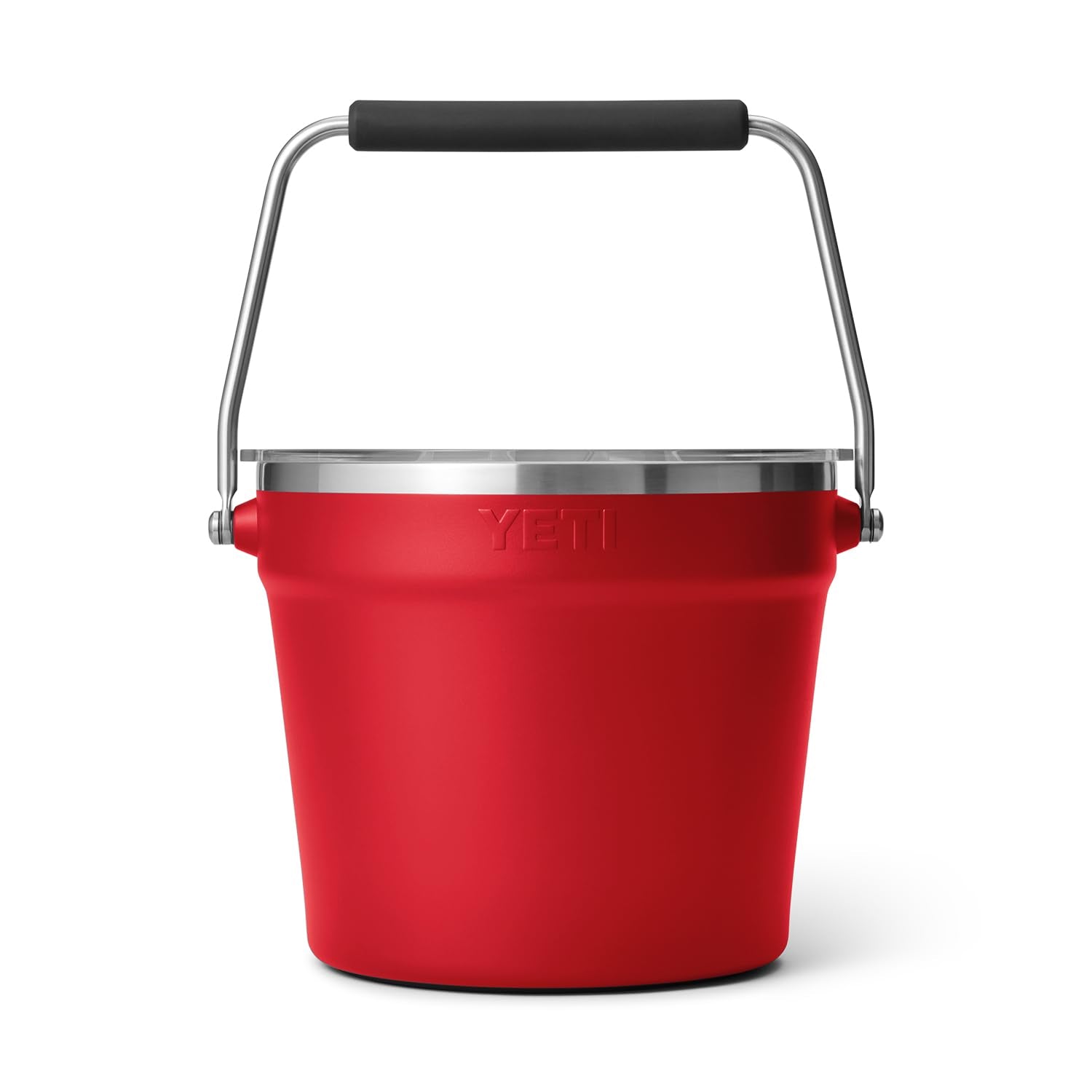 YETI Rambler Beverage Bucket rescue red color for high visibility.