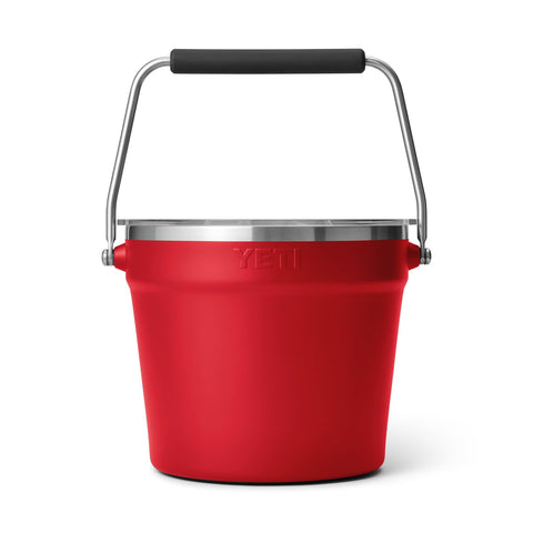 YETI Rambler Beverage Bucket rescue red color for high visibility.