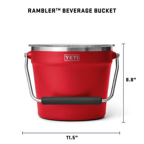 YETI Rambler Beverage Bucket rotating-handle enables easier carrying.
