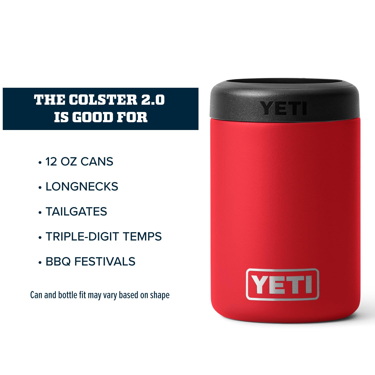 YETI Colster double-wall vacuum insulates beverages effectively.