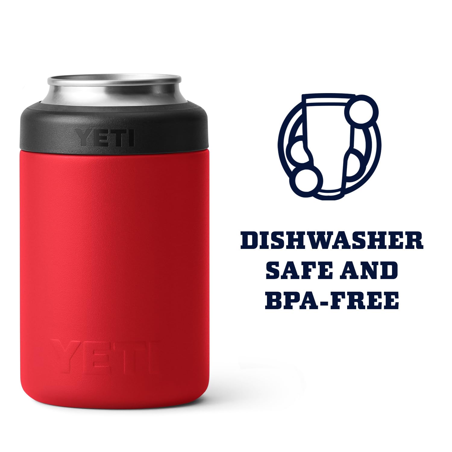 YETI Colster Duracoat Rescue Red resists chips in rugged environments.